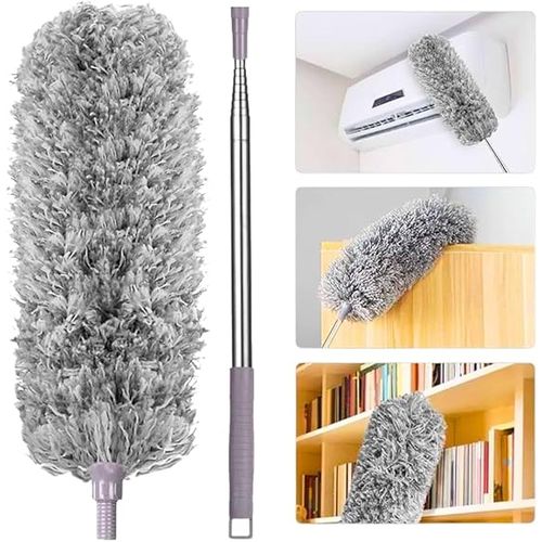 Microfiber Fan Duster | Telescopic Extendable Gray Duster | 360