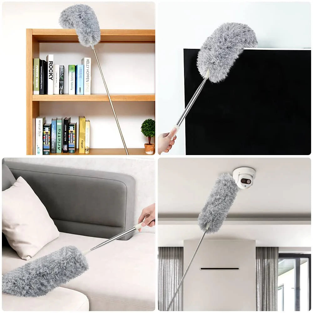 Microfiber Fan Duster | Telescopic Extendable Gray Duster | 360