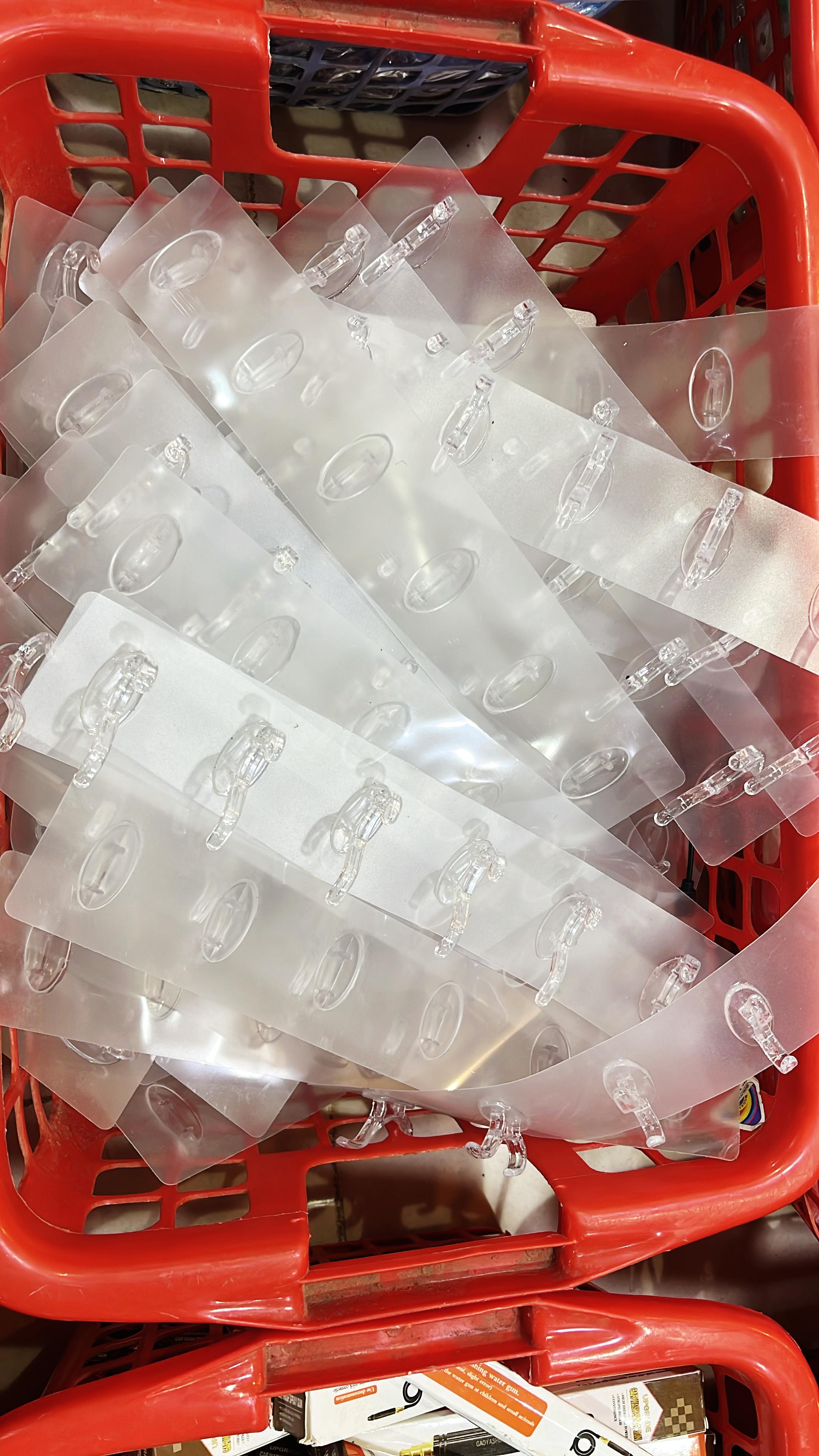 5 pcs Seamless Heavy Duty Transparent Sticky Hooks Strip