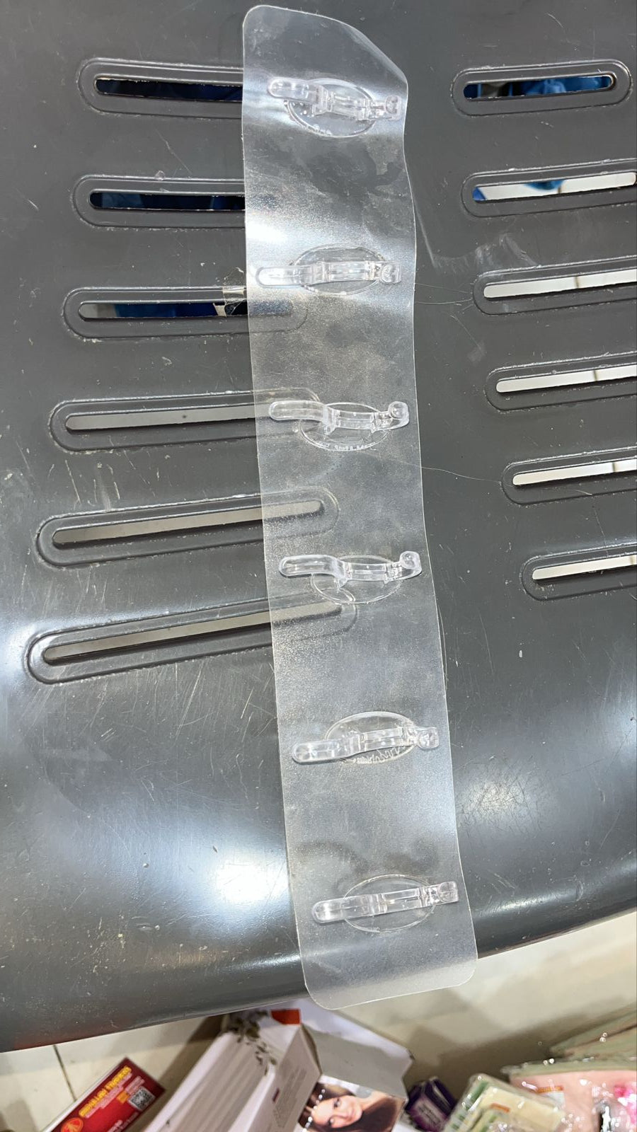 5 pcs Seamless Heavy Duty Transparent Sticky Hooks Strip