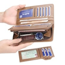 Balebaily Long Zipper Wallet for Men & Women Pure Leather