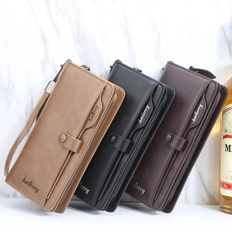 Balebaily Long Zipper Wallet for Men & Women Pure Leather