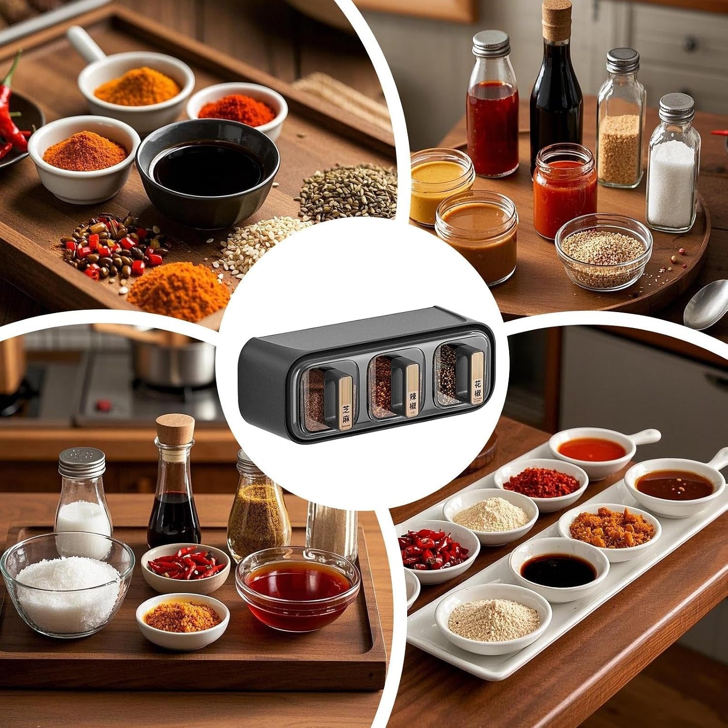 Wall Mounted Seasoning Box Condiment Containers Space