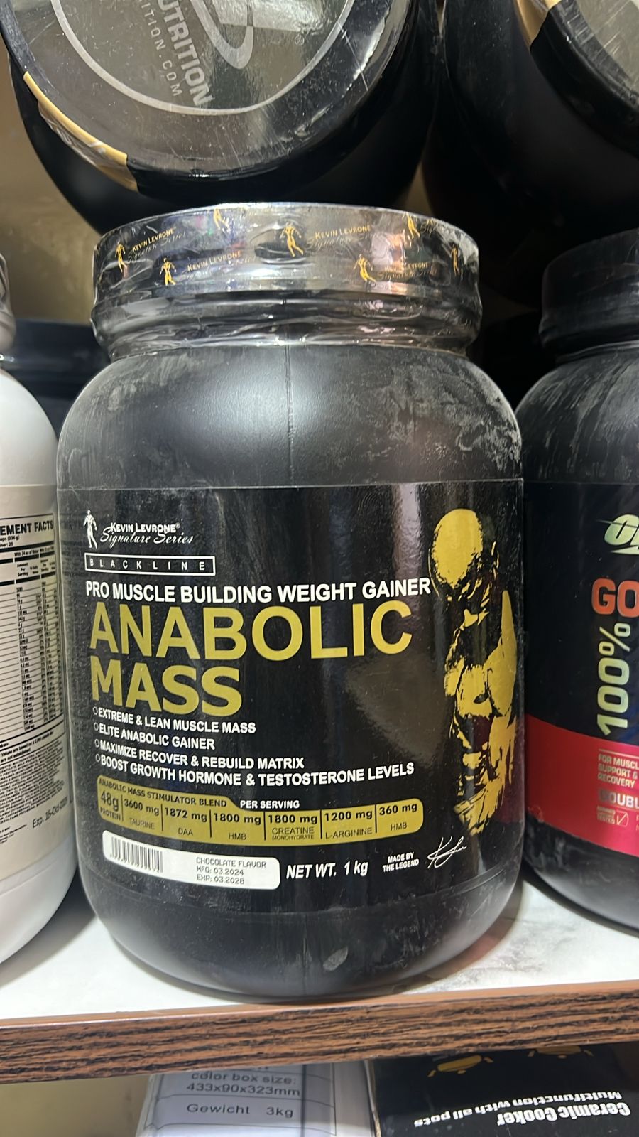 Gold Standard 100 Percent Whey Protein Powder-MuscleTech Nitro -Dymatize Super Mass -Kevin Levrone