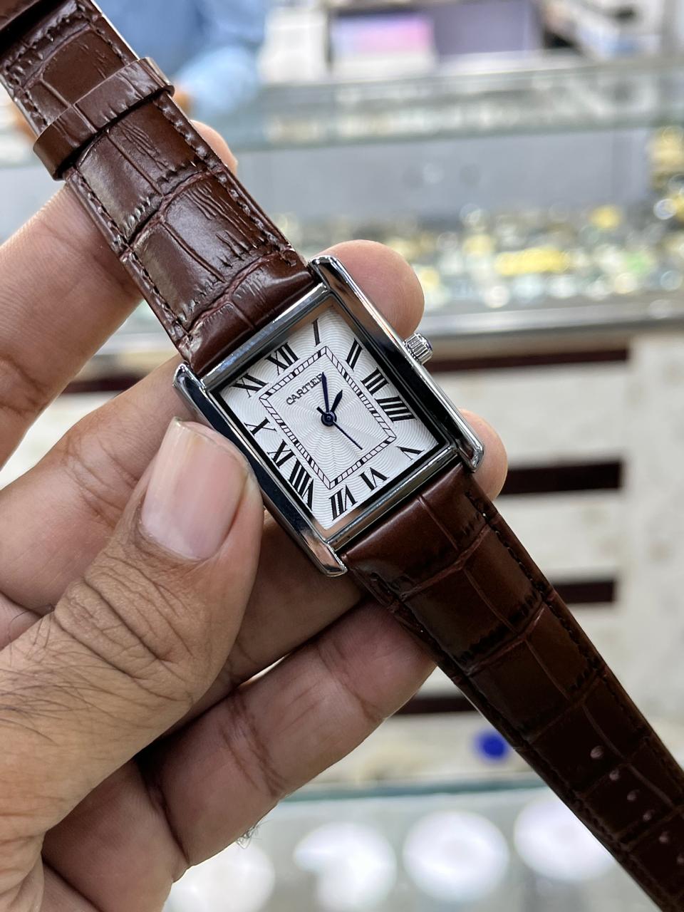 Cartier Style Rectangular Analog Watch
