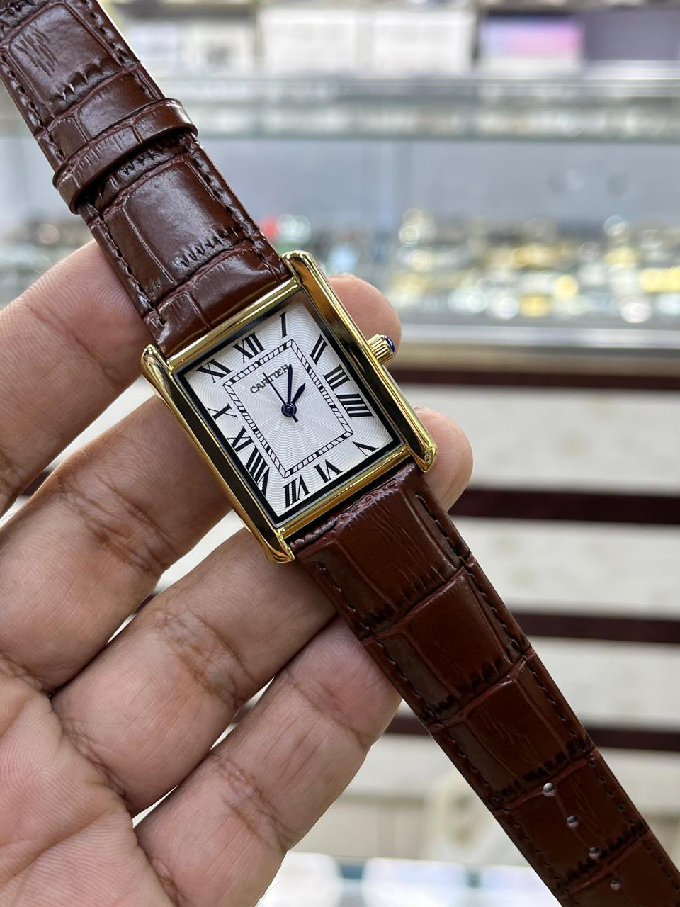 Cartier Style Rectangular Analog Watch