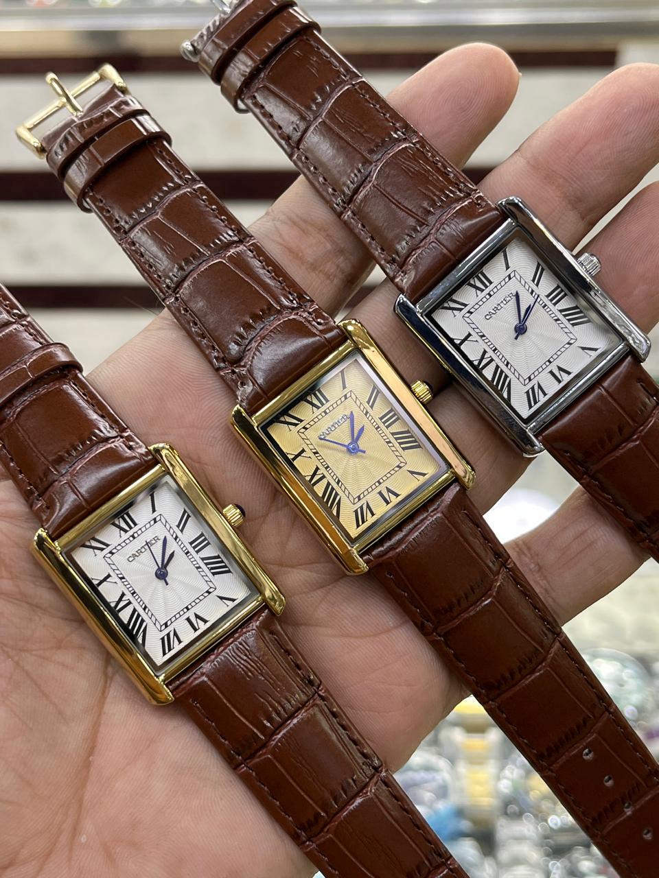 Cartier Style Rectangular Analog Watch