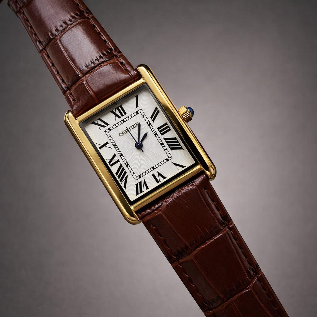 Cartier Style Rectangular Analog Watch