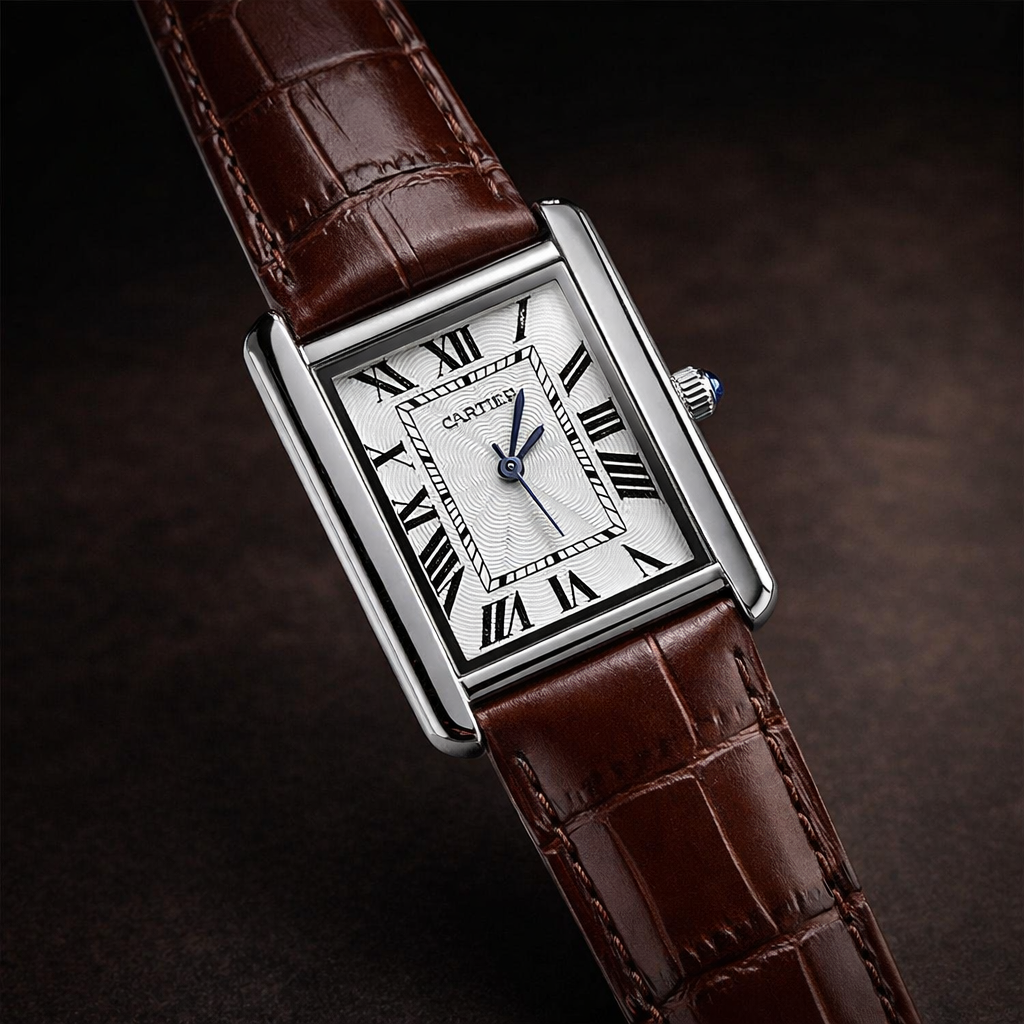 Cartier Style Rectangular Analog Watch