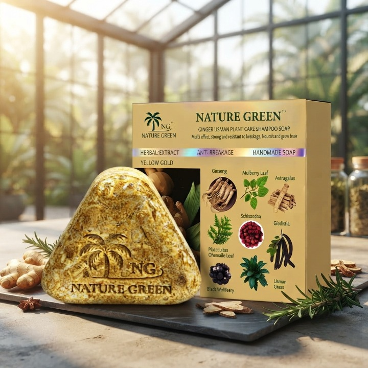 24K Gold Leaf ,Yellow Gold , Green , Black , Ganoderma Hair Darkening Soap