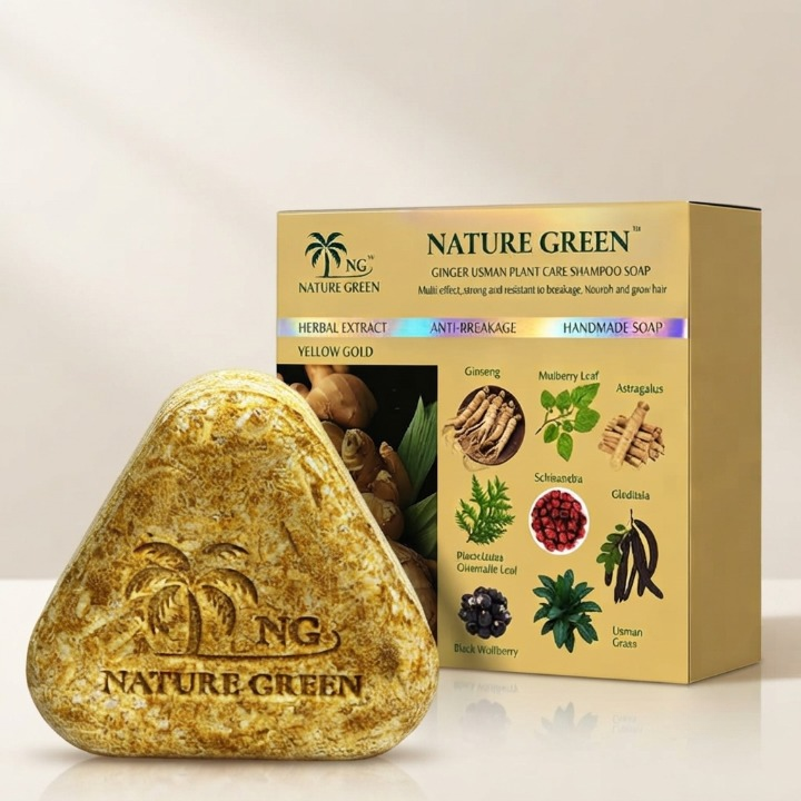 24K Gold Leaf ,Yellow Gold , Green , Black , Ganoderma Hair Darkening Soap