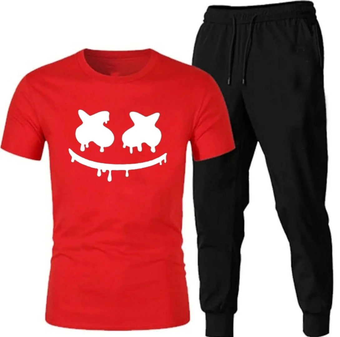 Premium Micro Men’s Tracksuit Smile Face Print