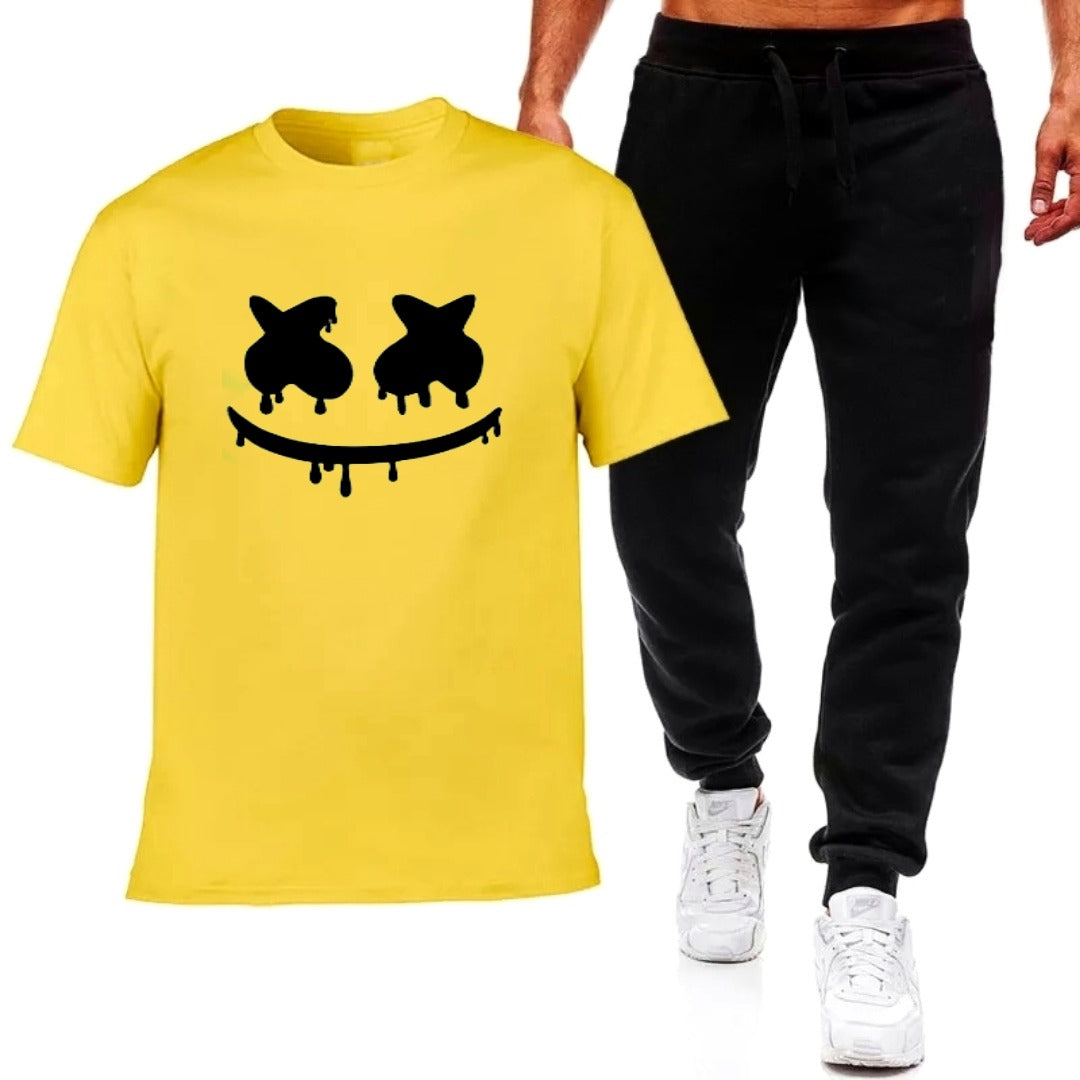 Premium Micro Men’s Tracksuit Smile Face Print