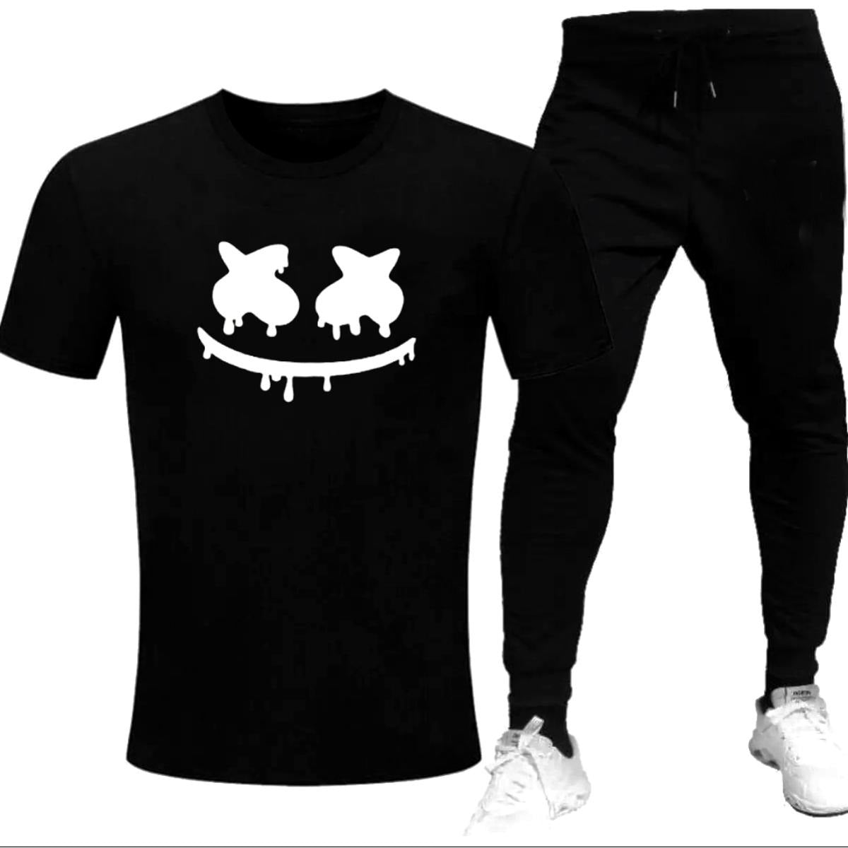 Premium Micro Men’s Tracksuit Smile Face Print