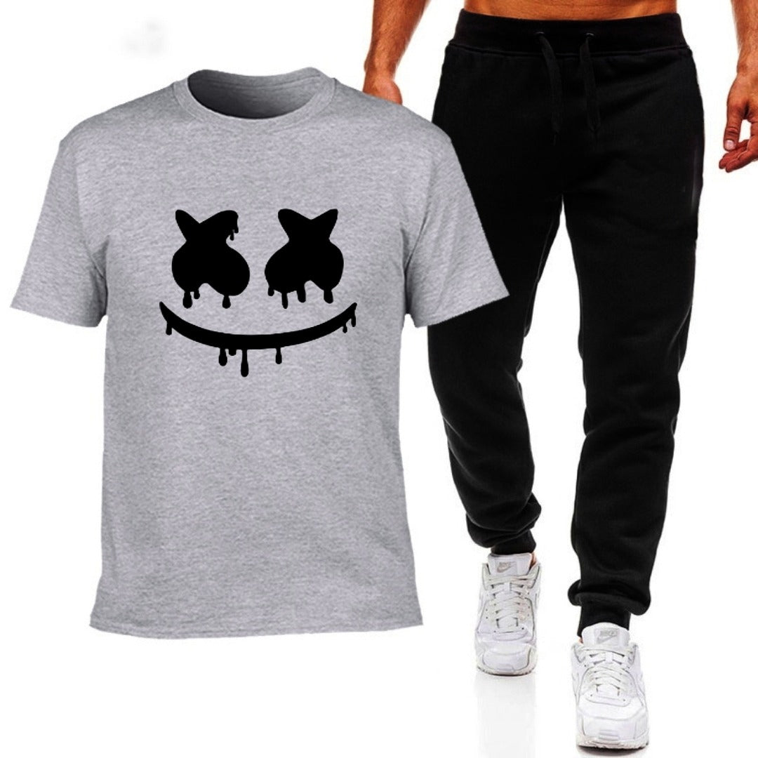 Premium Micro Men’s Tracksuit Smile Face Print
