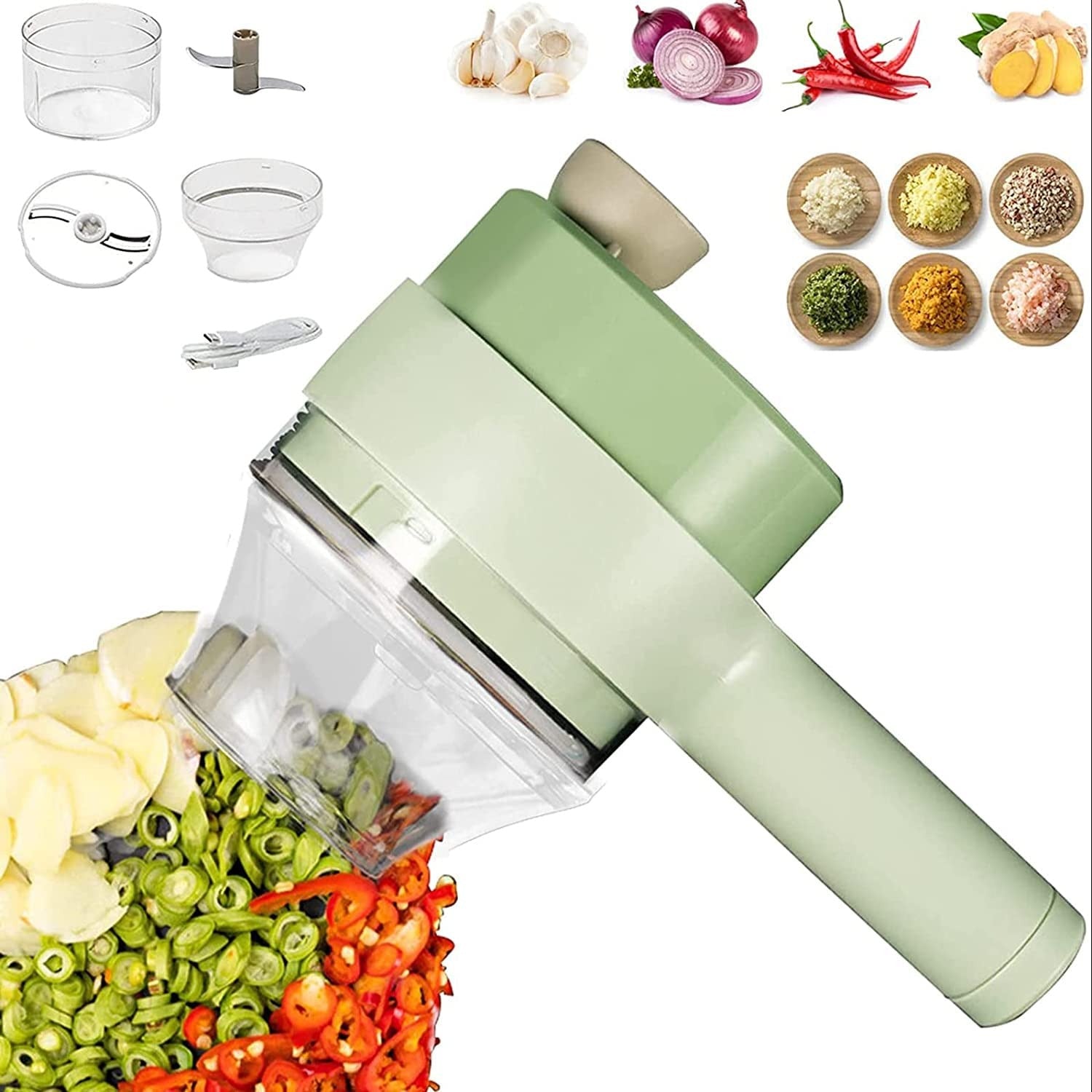 Electric Handheld Vegetable Cutter Slicer Multifunctional Food