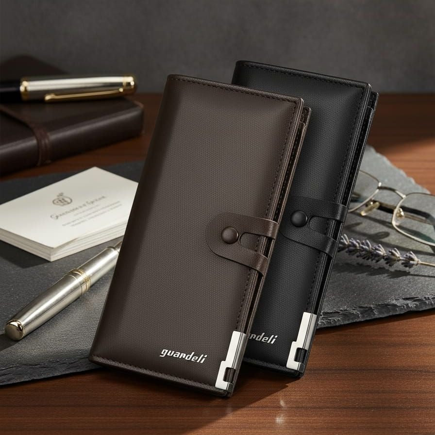 Premium Men's Long Wallet with Mobile Pocket Black