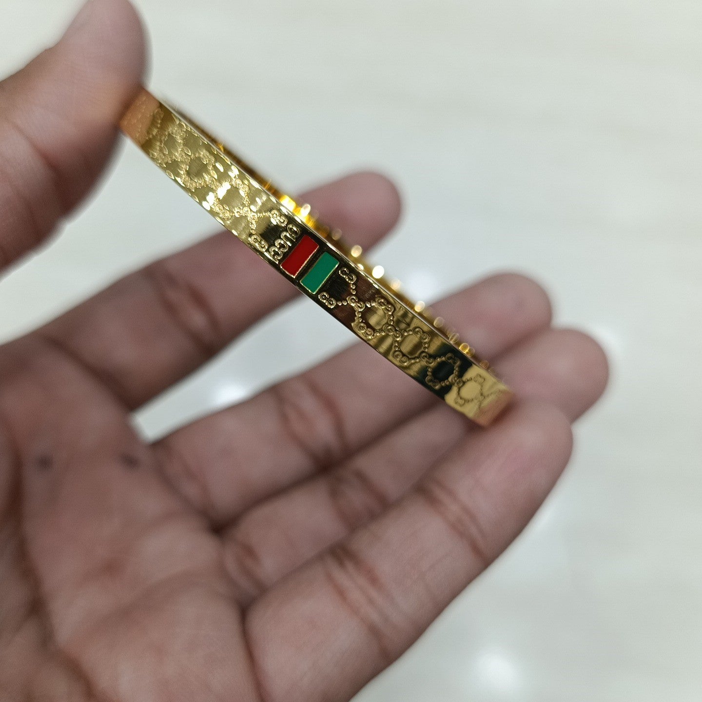 Filled Dots Bambo Korean Bangle - Jewelry