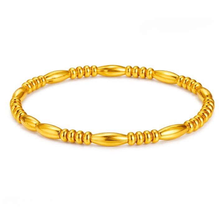 Filled Dots Bambo Korean Bangle - Jewelry