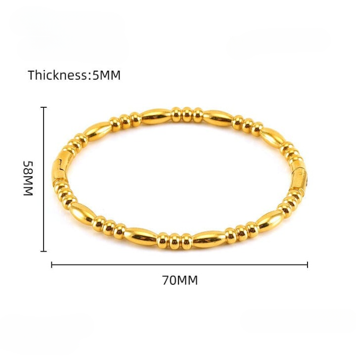 Filled Dots Bambo Korean Bangle - Jewelry
