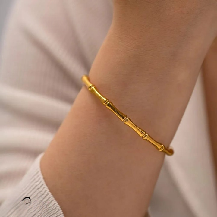 Filled Dots Bambo Korean Bangle - Jewelry