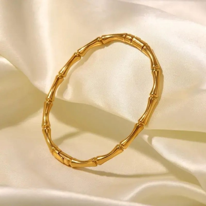 Filled Dots Bambo Korean Bangle - Jewelry