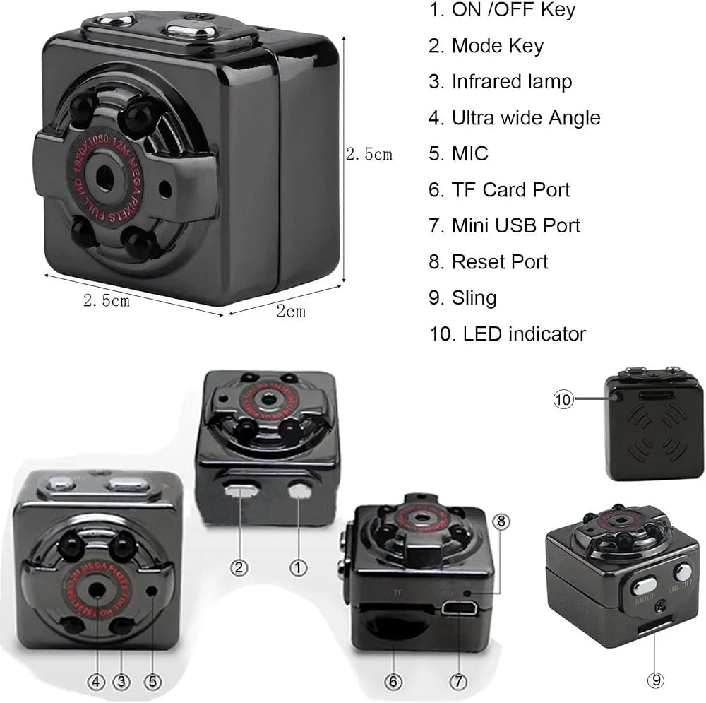 SQ8 Mini Hidden DV Camera 1080P Full HD Spy Camera