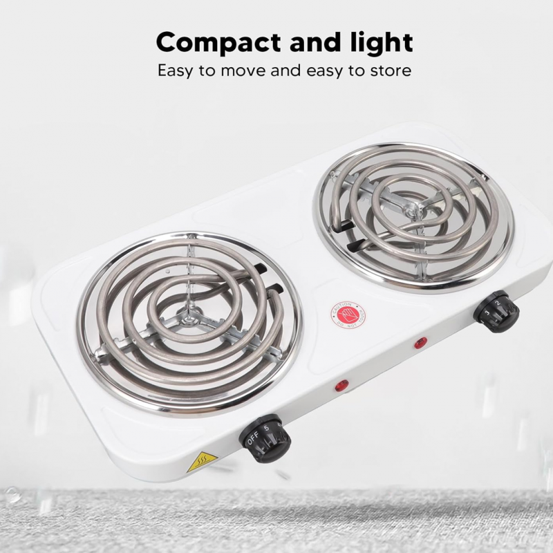 Double Electric Stove – 2000 Watt Dual Hot Plate Cooker with Twin Coil Burners