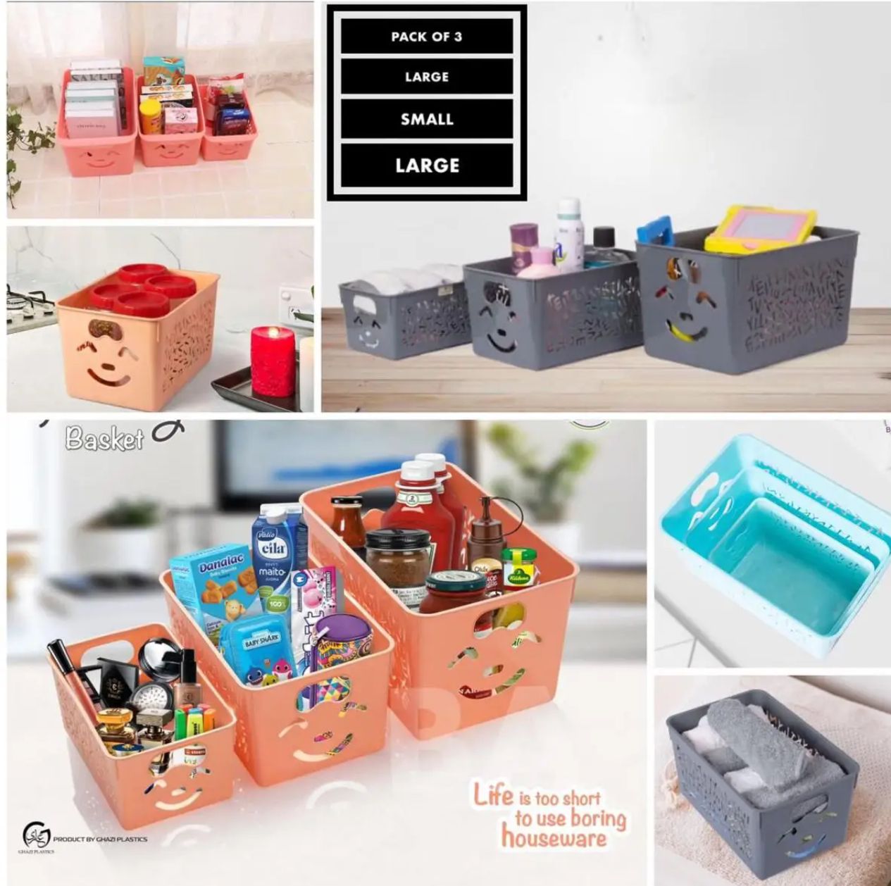 Multipurpose Storage Basket 3pcs