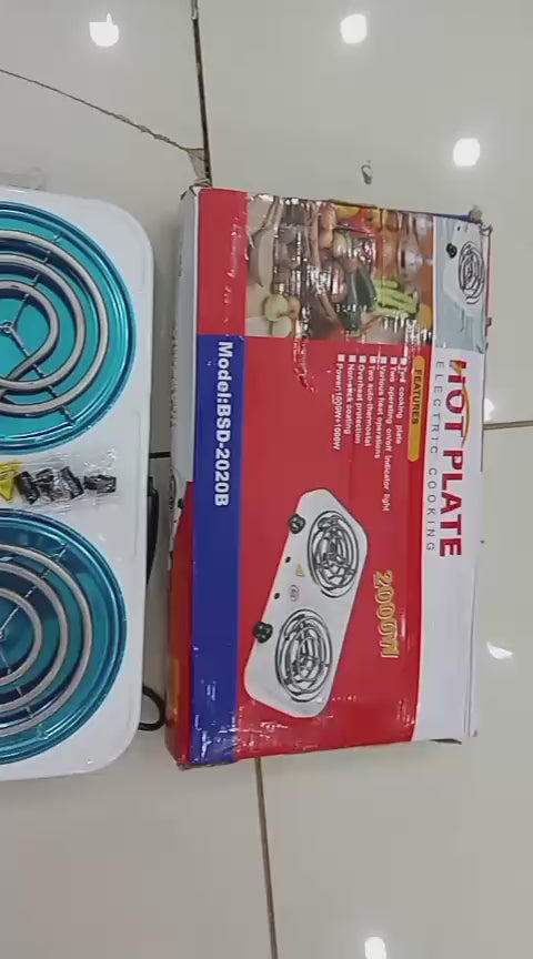 Double Electric Stove – 2000 Watt Dual Hot Plate Cooker with Twin Coil Burners